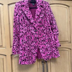 Etcetera Pink Velvet Paisley Jacket